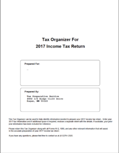 Free tax organizer
